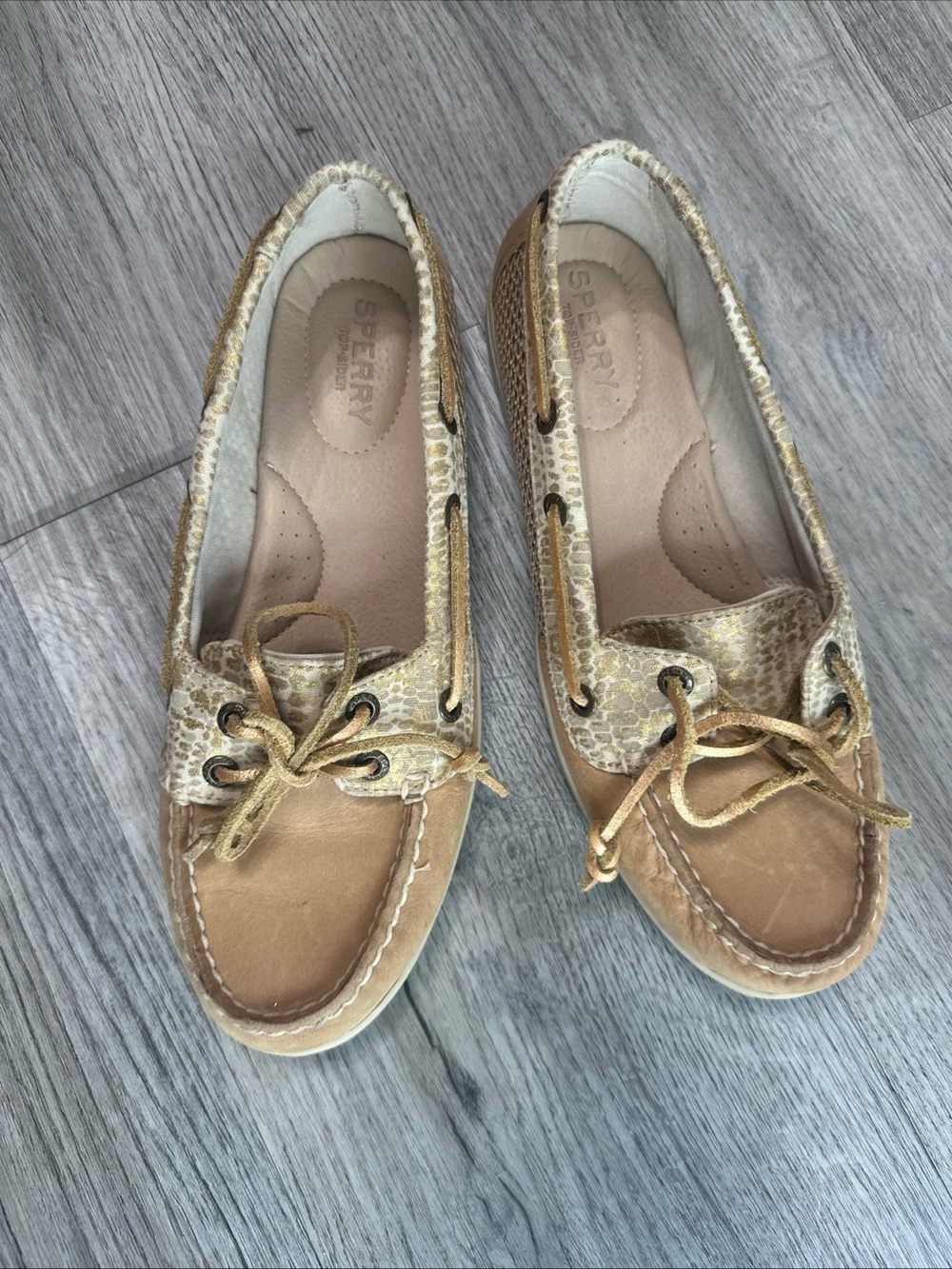 Sperry Women's Tan Snake-Print Moccasin Boat Shoes - Picture 10 of 10